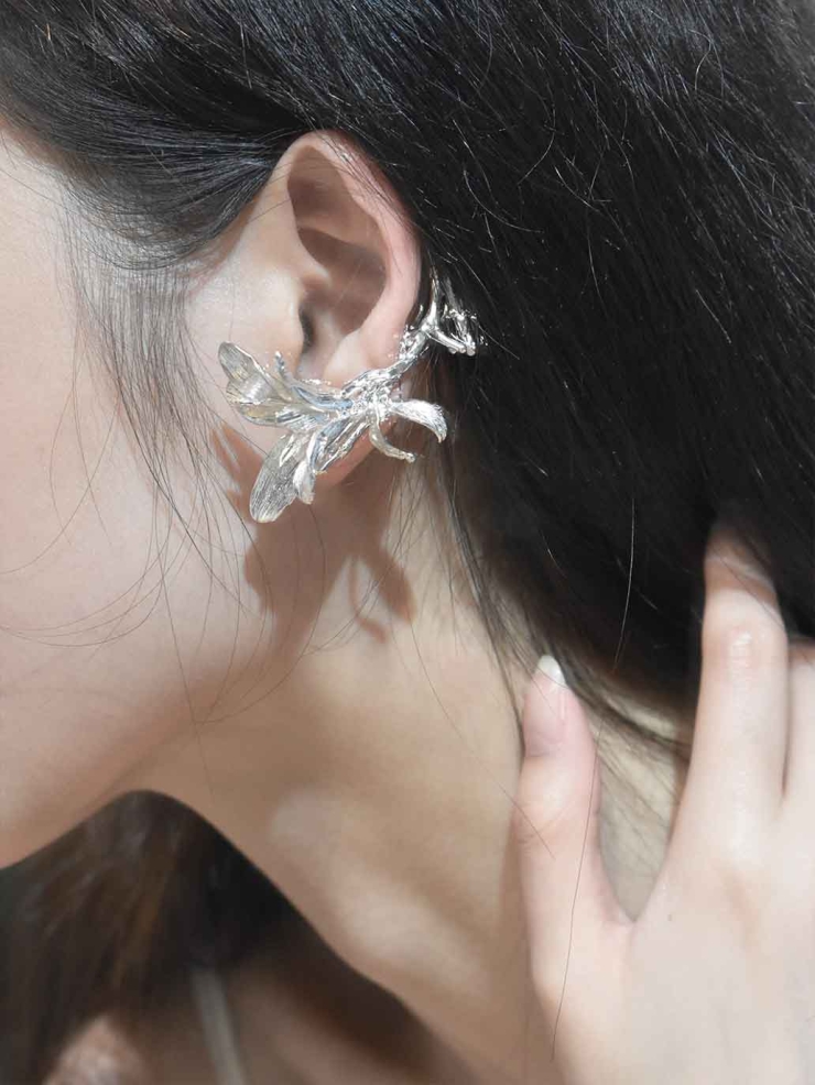 Silver Branch Drop Earring- Single