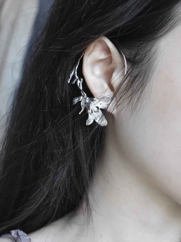 Silver Branch Drop Earring- Single