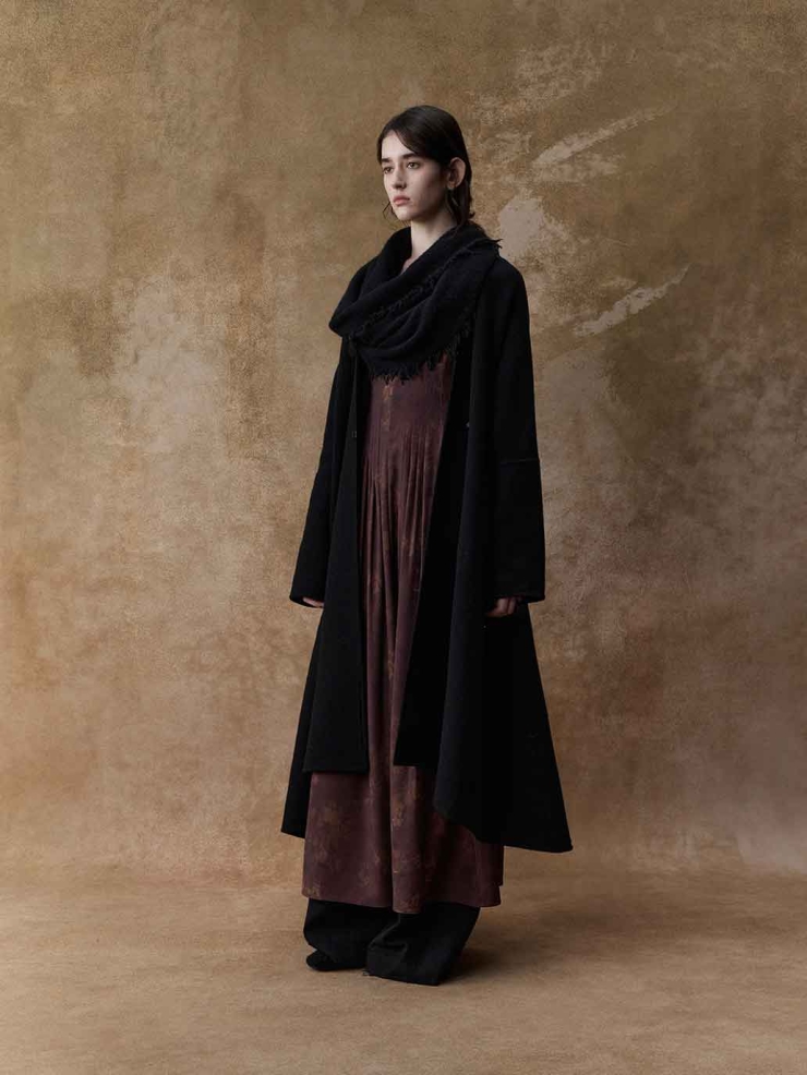 Black Yak Wool Shawl Scarf