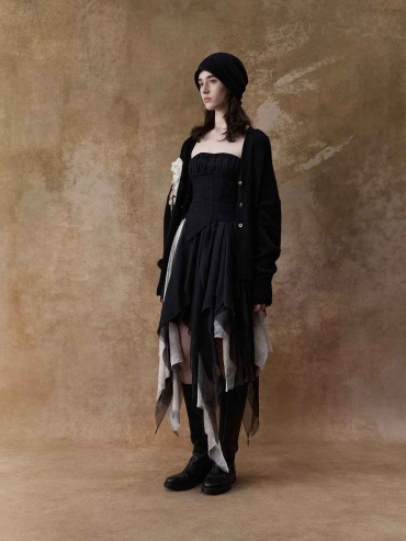 Black Beaded Knit Cardigan