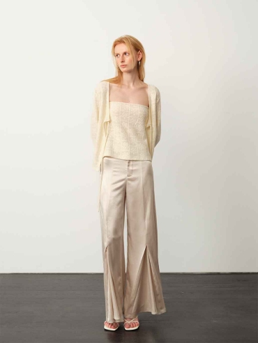 White Snowflake Knit Tie-Up Cardigan