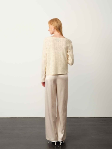 White Snowflake Knit Tie-Up Cardigan