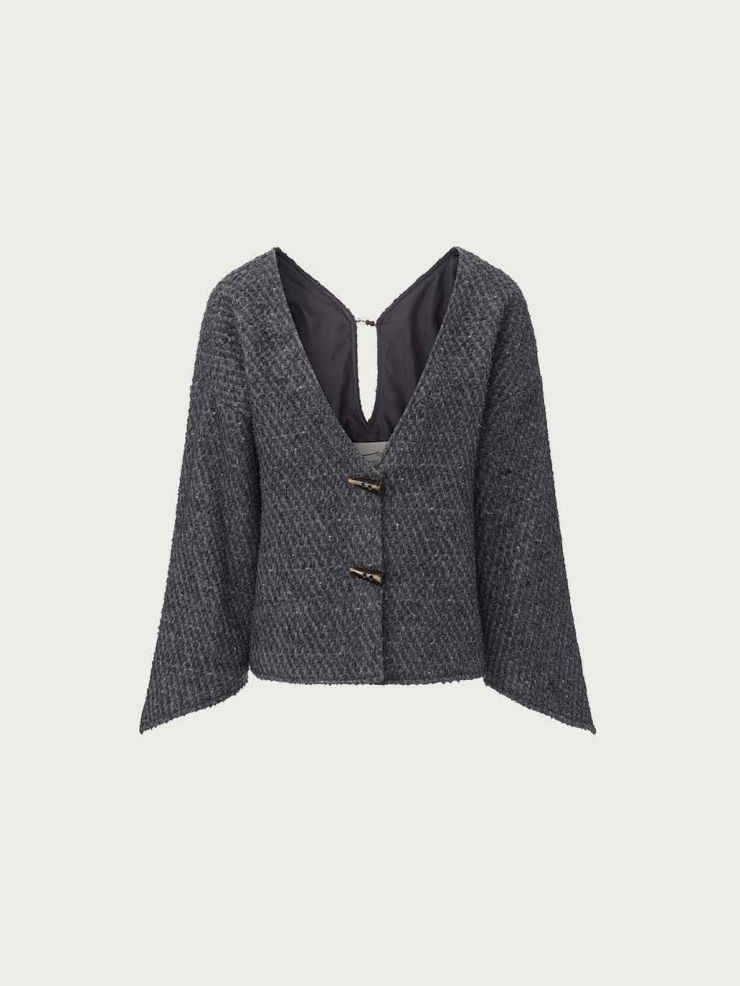 Grey Reversible Wool Sweater