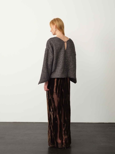 Grey Reversible Wool Sweater