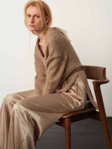 Khaki Relaxed Wool Sweater