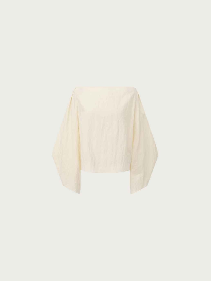 Apricot Minimal Textured Top