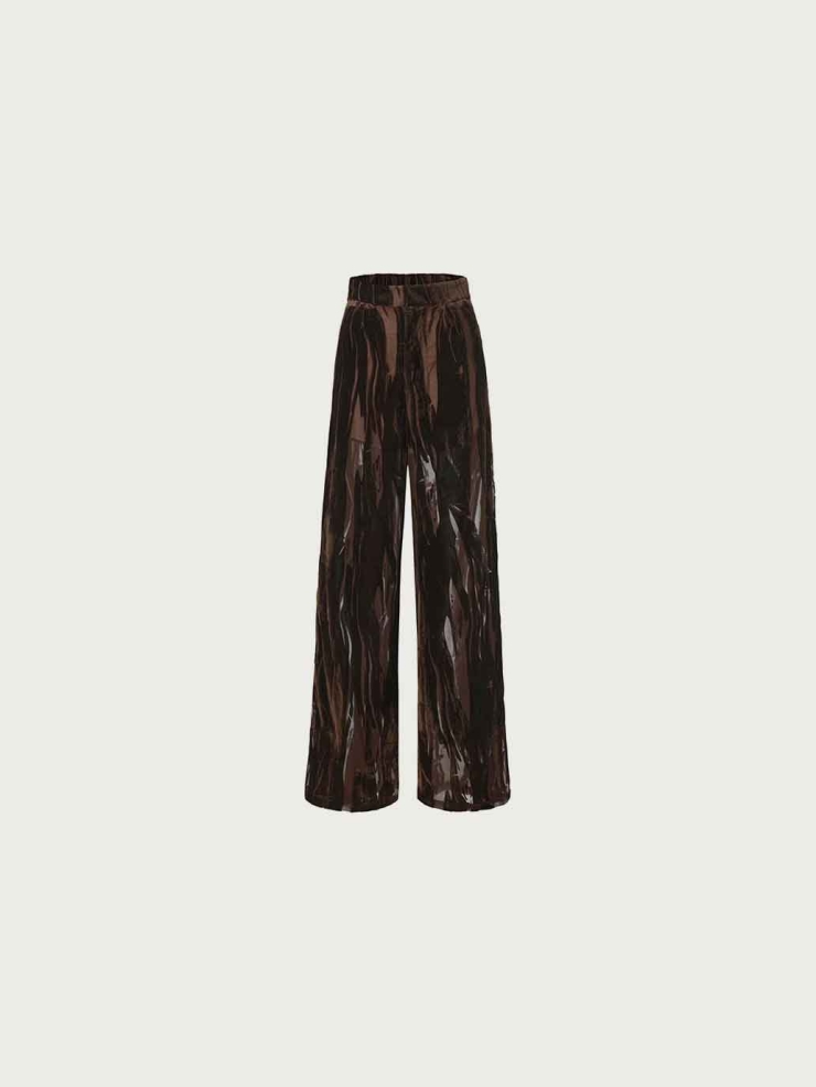 Brown Sheer Flowing Pants