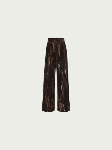 Brown Sheer Flowing Pants