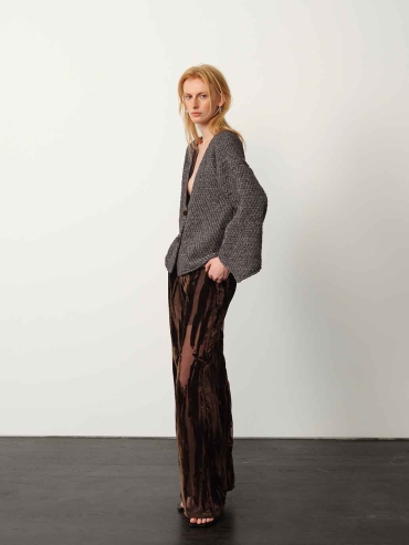 Brown Sheer Flowing Pants