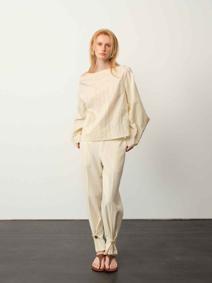 Apricot Starry Gathered-Cuff Trousers