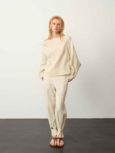 Apricot Starry Gathered-Cuff Trousers