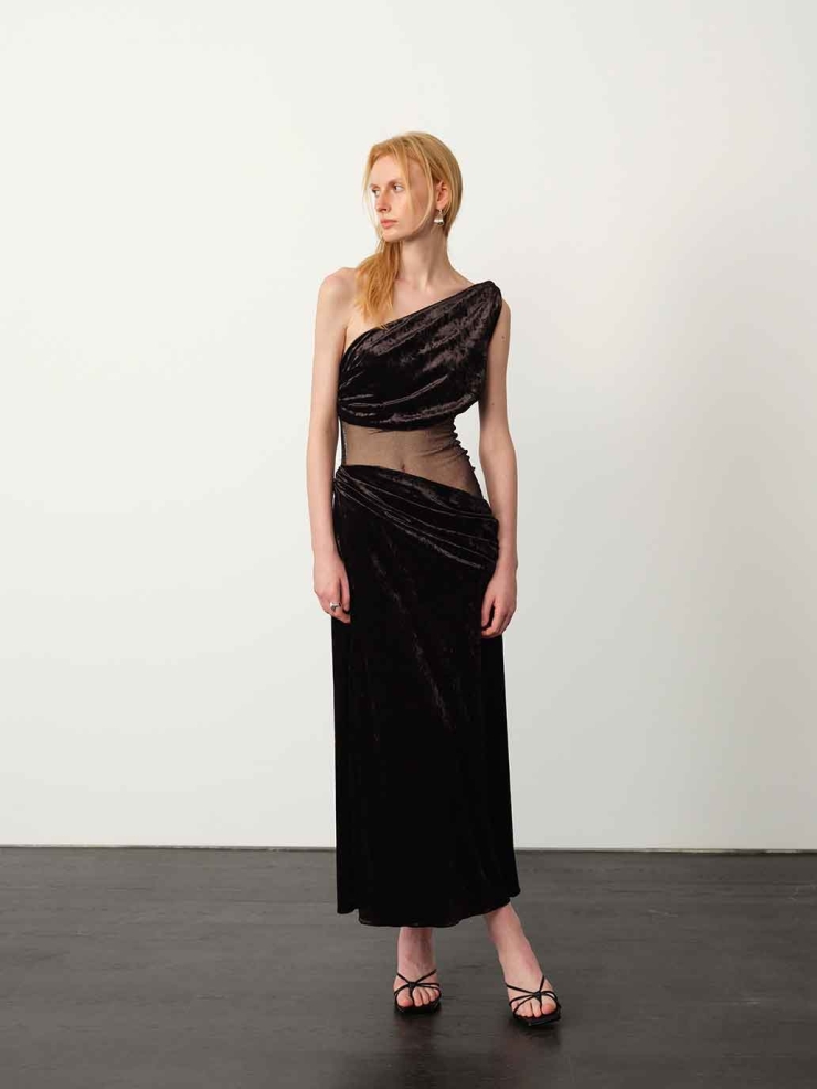 Black Pleated Maxi Dress