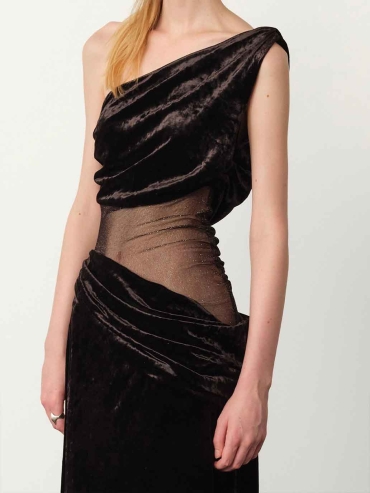 Black Pleated Maxi Dress