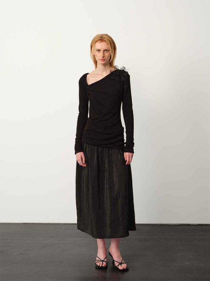 Black Twisted Sheer Maxi Dress