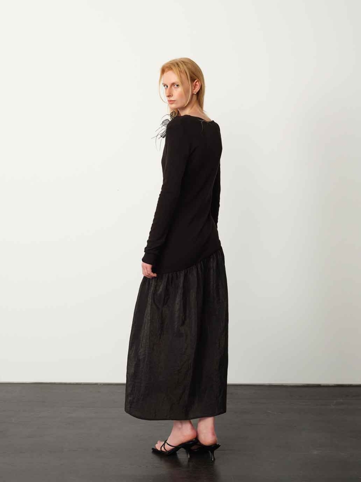 Black Twisted Sheer Maxi Dress