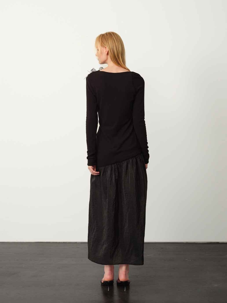 Black Twisted Sheer Maxi Dress