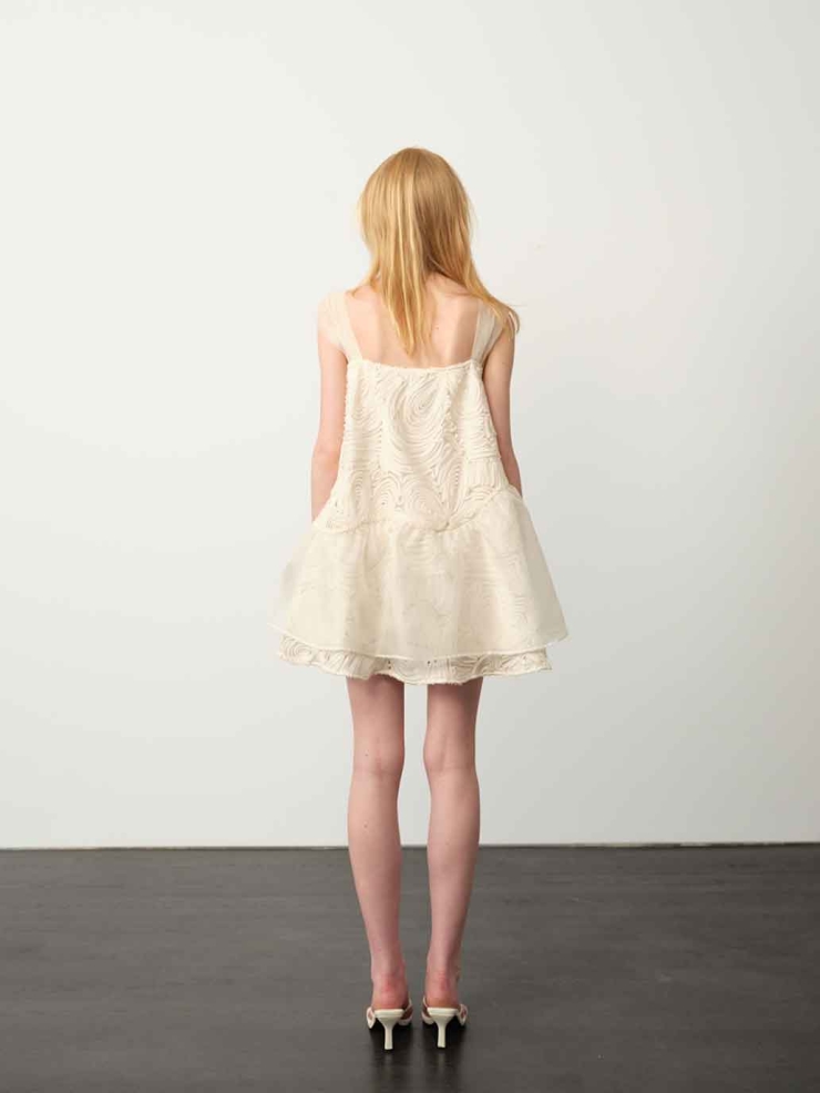 Apricot Jacquard Cami Mini Dress