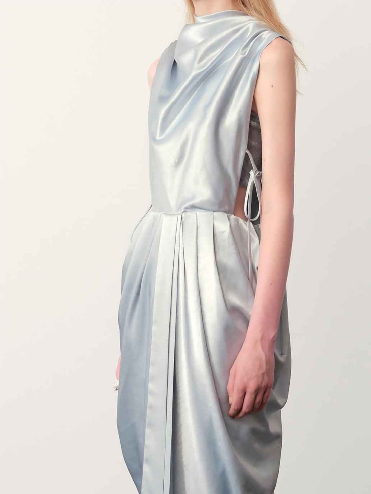 Misty Blue Acetate Sequin Dress