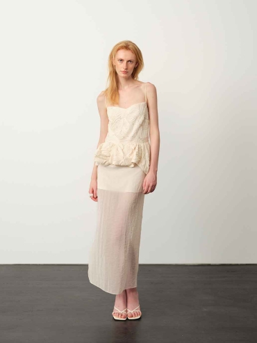 Apricot Jacquard Cami Dress