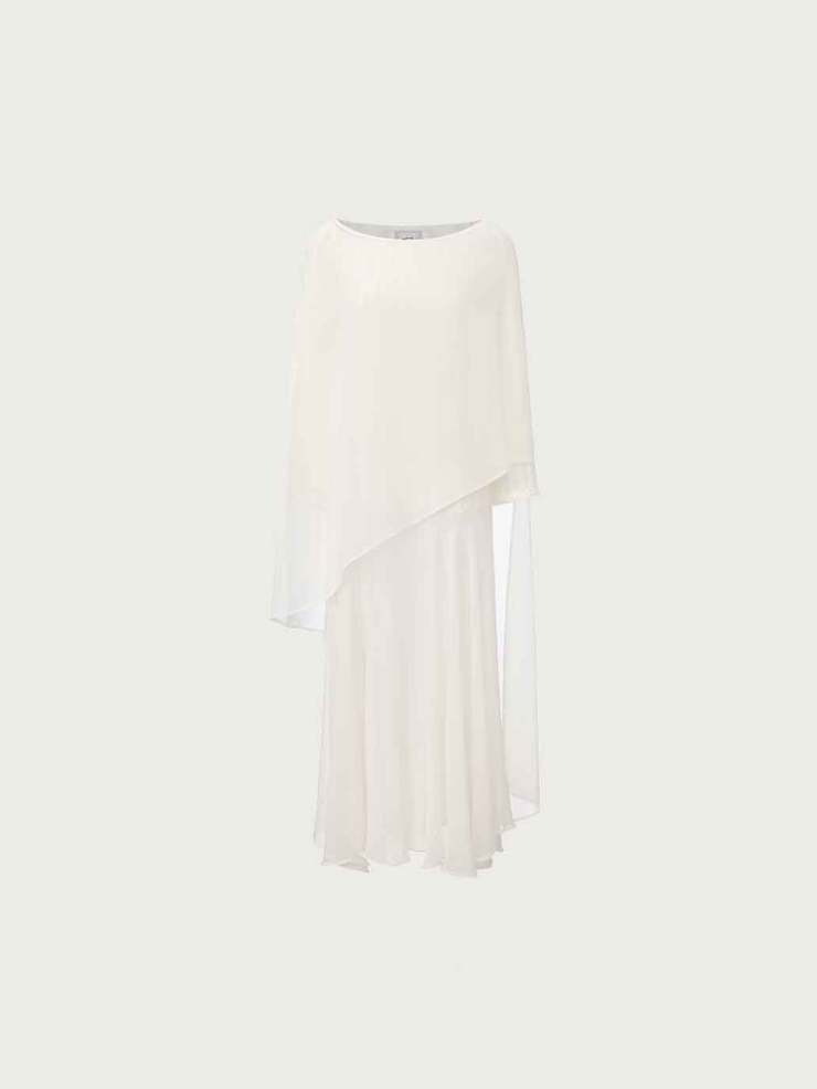 White Chiffon Panel Maxi Dress