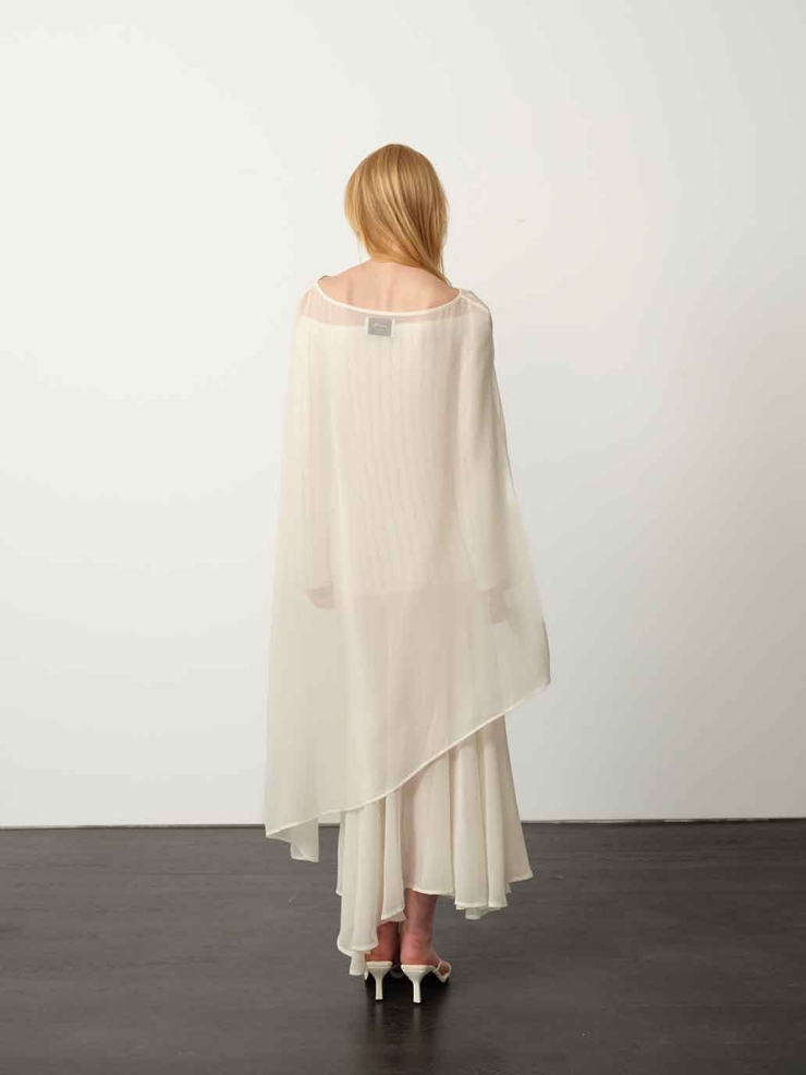 White Chiffon Panel Maxi Dress