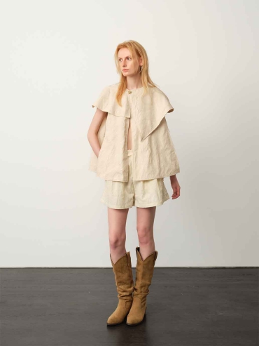 Apricot Embossed Textured Cape