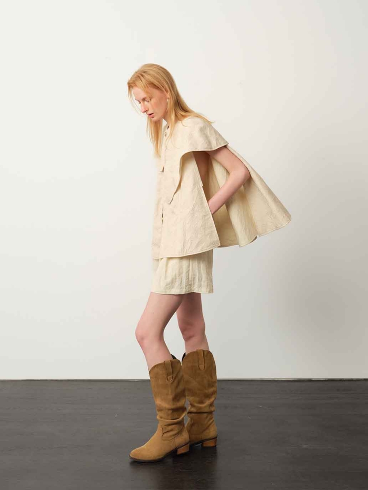 Apricot Embossed Textured Cape