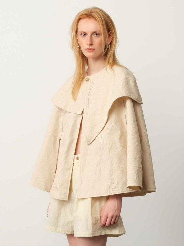 Apricot Embossed Textured Cape
