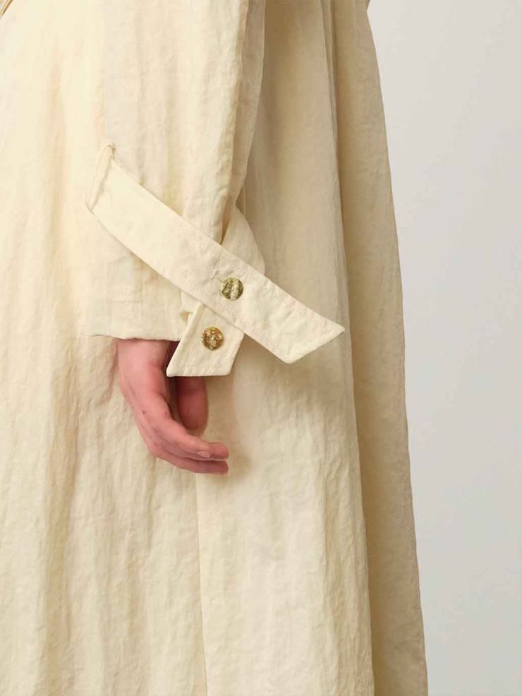 White Tencel Double-Layer Trench Coat