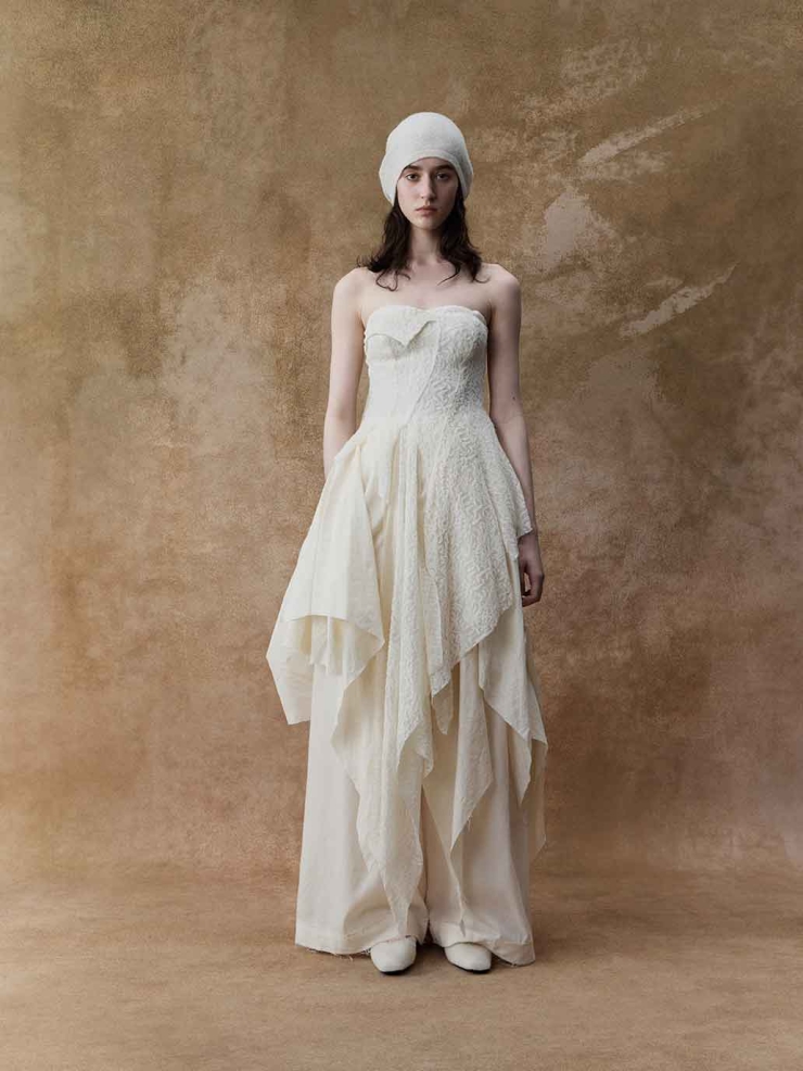 White Lace Strapless Dress