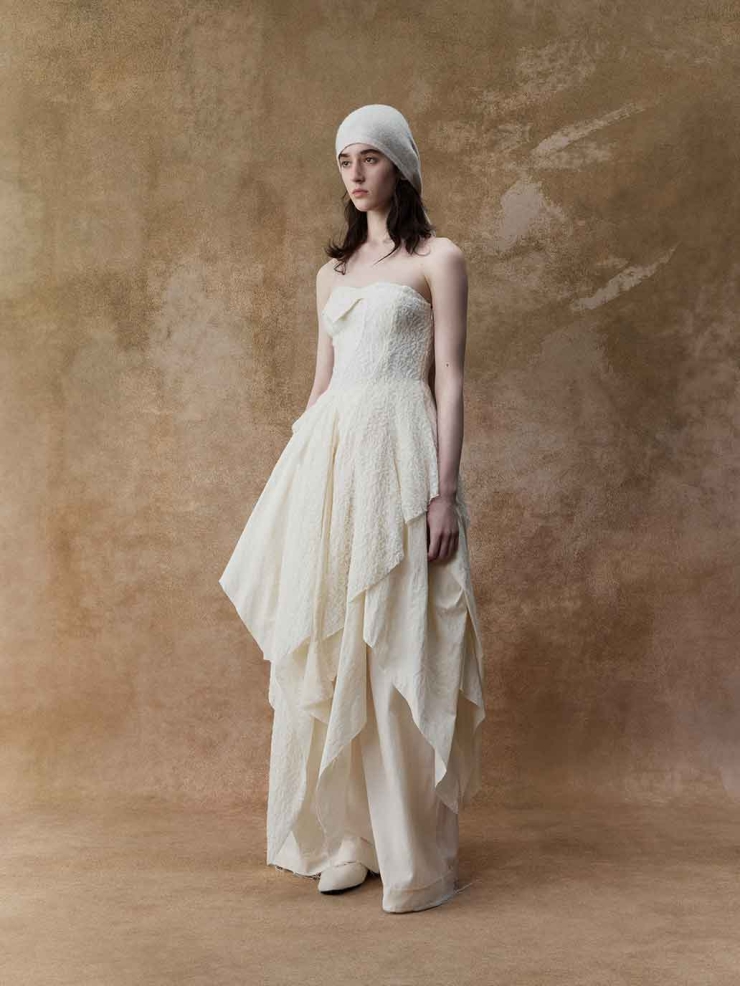 White Lace Strapless Dress