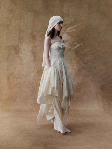 White Lace Strapless Dress