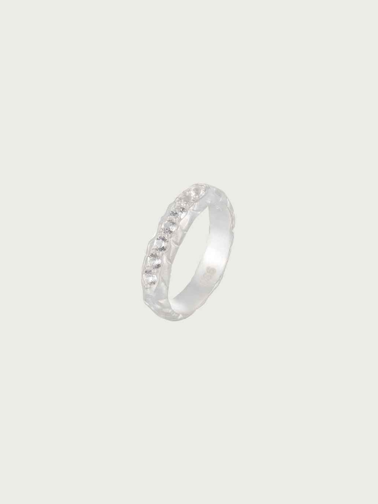 Channel-set White Gem Ring