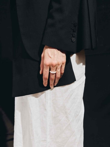 Channel-set White Gem Ring