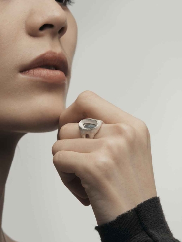Silver Mirror Wide Ring