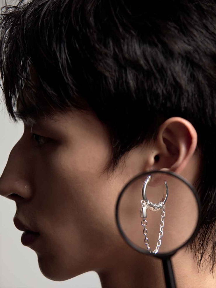 Curved Edge Earrings-Single