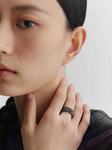 Black Classic Satin Wide Ring