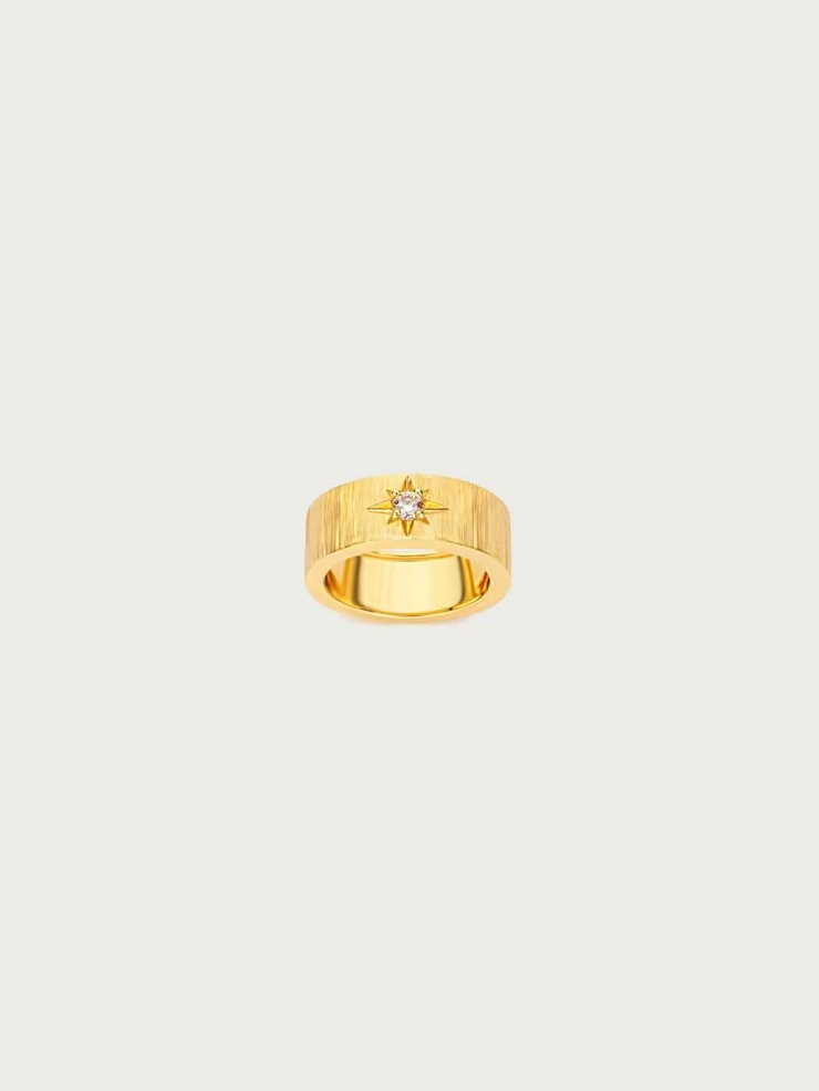 Gold Classic Satin Wide Ring