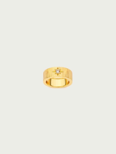 Gold Classic Satin Wide Ring