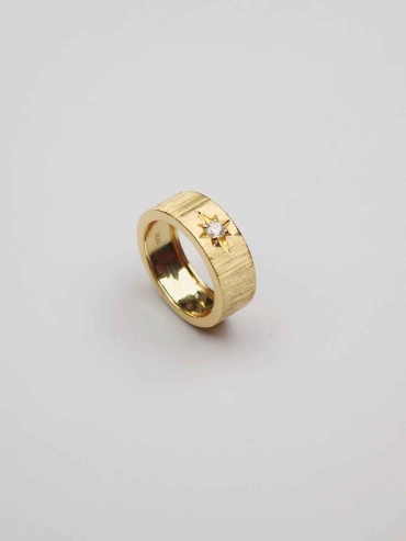 Gold Classic Satin Wide Ring