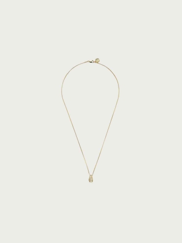 Gold Teardrop Oval Necklace