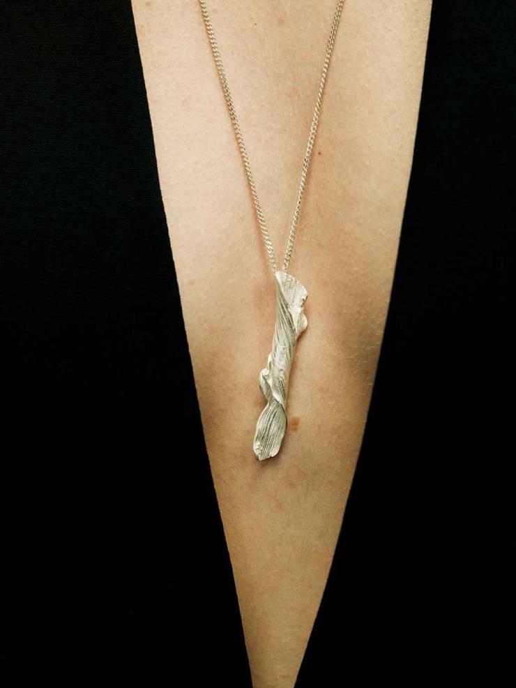 Silver Tree Line Diamond Necklace