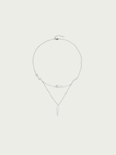 Silver Linear Segment Necklace