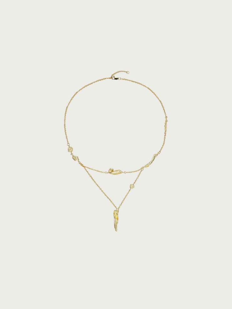 Gold Linear Segment Necklace