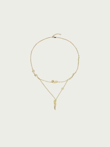 Gold Linear Segment Necklace