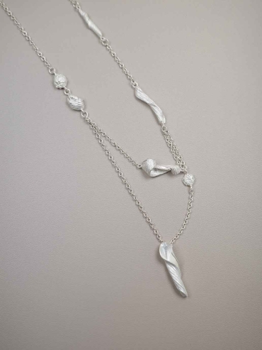 Silver Linear Segment Necklace