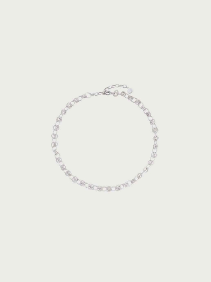 Faceted White Braided Choker
