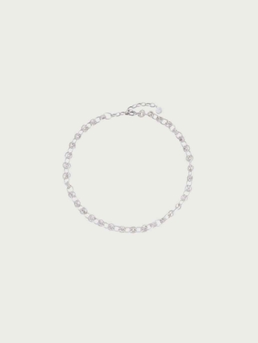 Faceted White Braided Choker