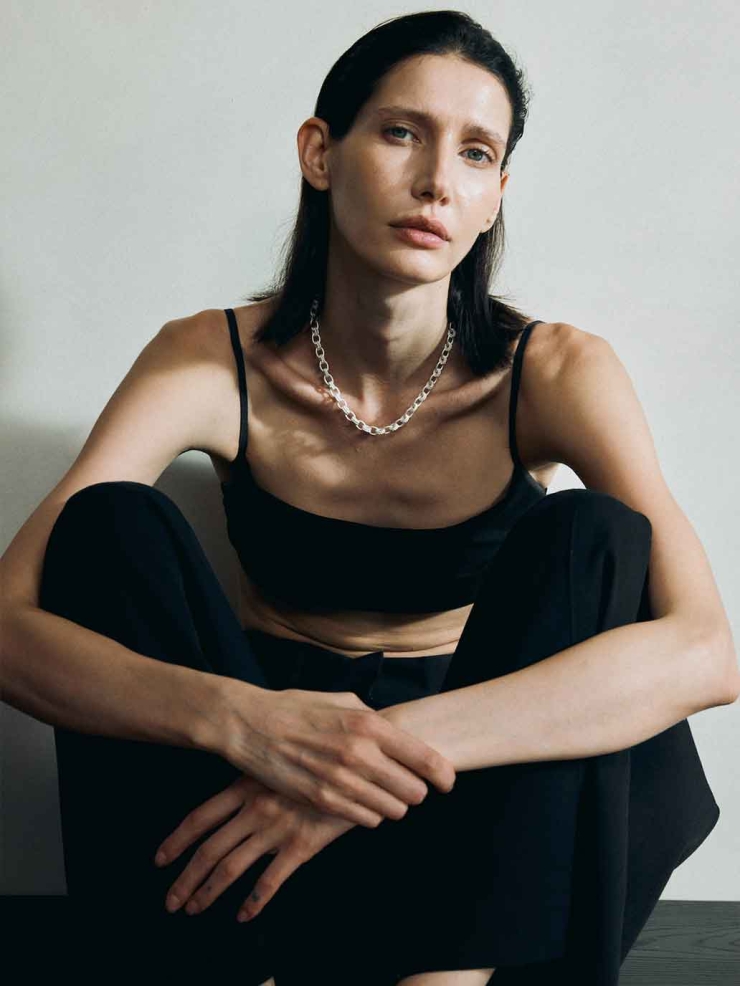 Faceted White Braided Choker