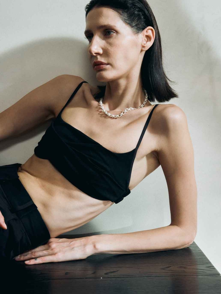 Faceted White Braided Choker